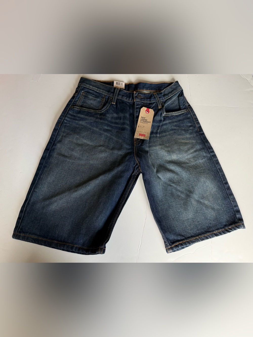 New Levi's 569 men size 29 dark blue cotton preppy denim shorts